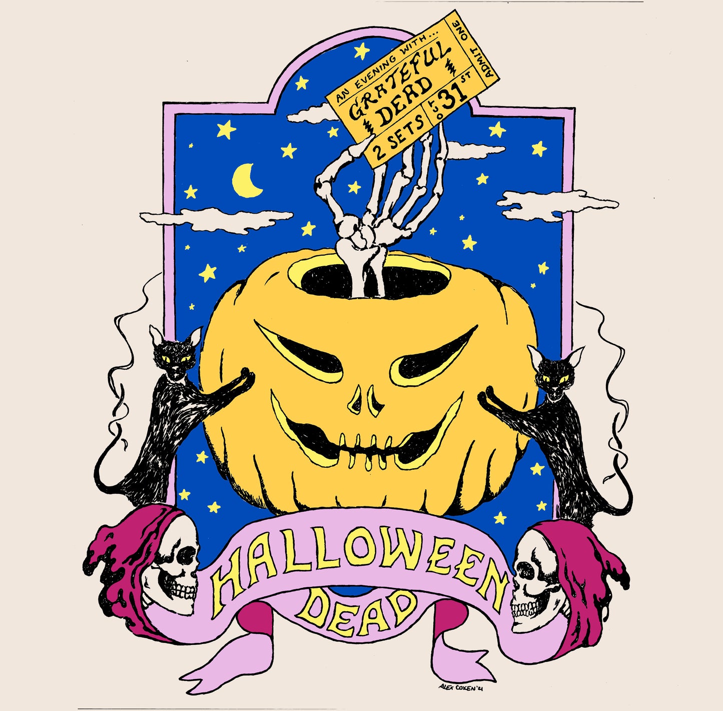 ! "HALLOWEEN DEAD" short sleeve shirts IVORY